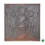 Cast iron fireback depicting Louis XVI