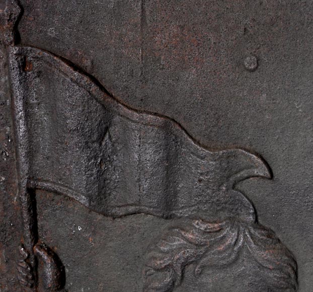 Cast iron fireback depicting Louis XVI-7