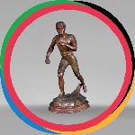 “The Race Winner”, regule statuette with polychrome patina
