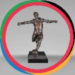 Edouard FRAISSE (1880-1956), “Shooting player”, sculpture in patinated regula