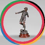 L and F MOREAU (after), “Soccer player”, statuette in two-tone patinated regula