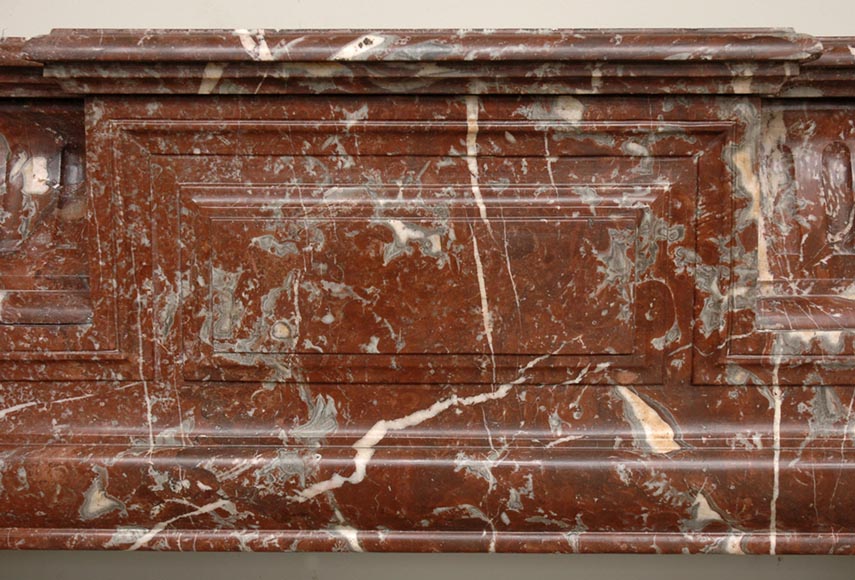 Antique Louis XIV style marble mantel with acroterion-1