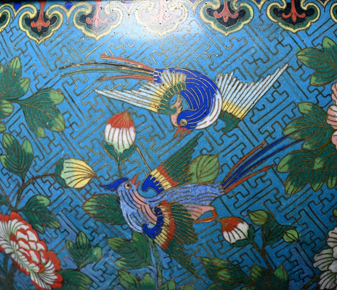 Ferdinand BARBEDIENNE – Japonist cachepot in gilt bronze and cloisonné enamel-2