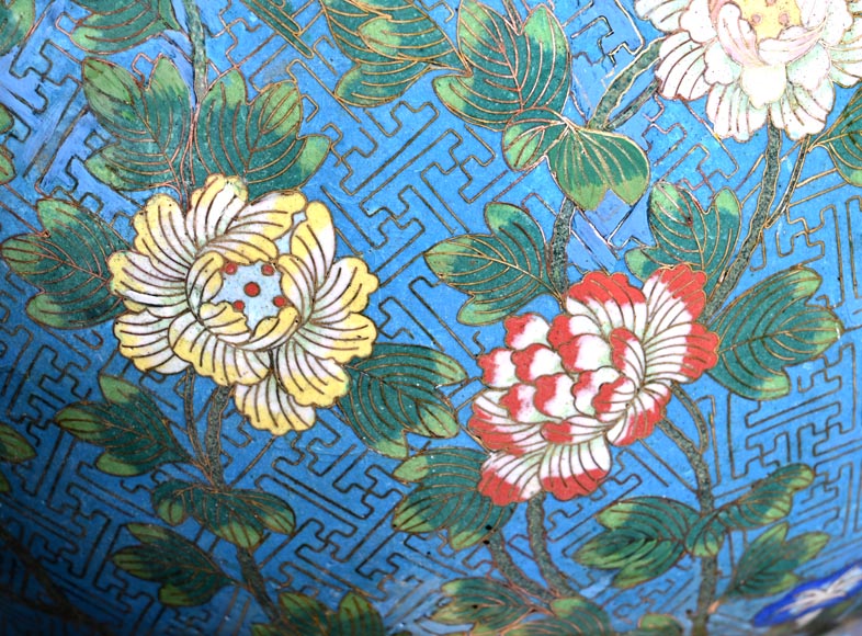 Ferdinand BARBEDIENNE – Japonist cachepot in gilt bronze and cloisonné enamel-7