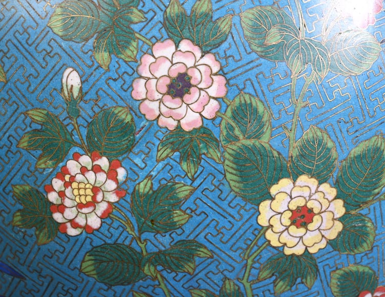 Ferdinand BARBEDIENNE – Japonist cachepot in gilt bronze and cloisonné enamel-15