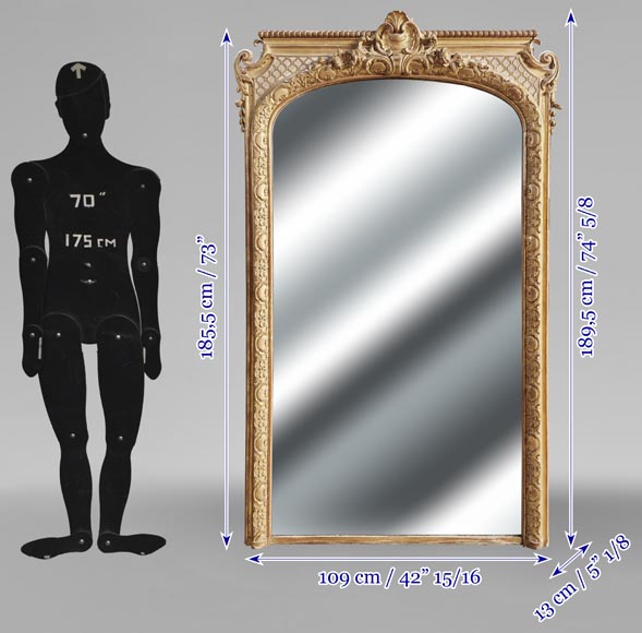 Gilded Regency-style trumeau, richly decorated  Gilded Regency-style trumeau, richly decorated-7