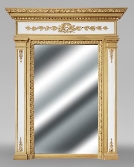 Louis XVI style trumeau enhanced with gold paint-0