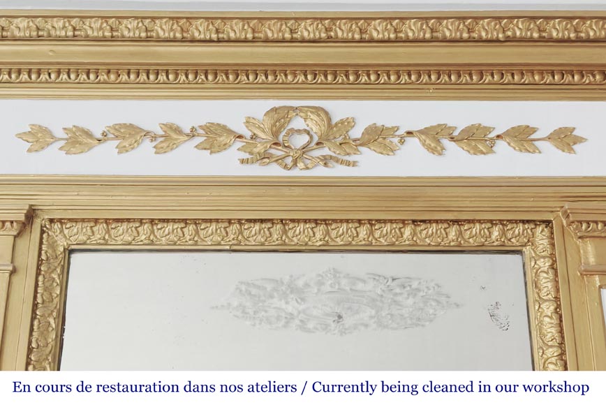 Louis XVI style trumeau enhanced with gold paint-1