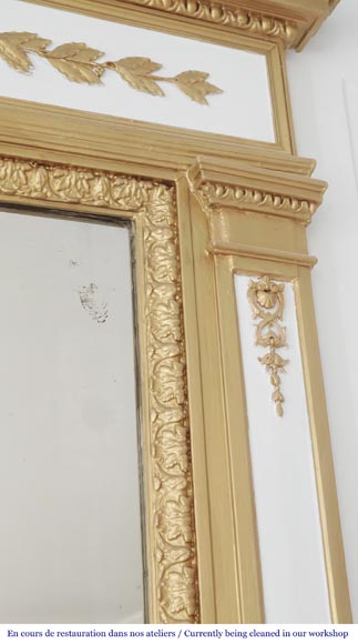 Louis XVI style trumeau enhanced with gold paint-3