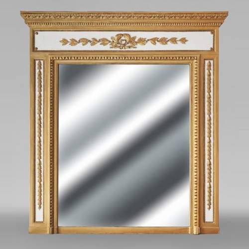 Louis XVI style trumeau enhanced with gold paint