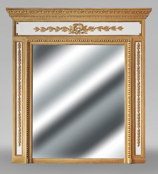 Louis XVI style trumeau enhanced with gold paint-0