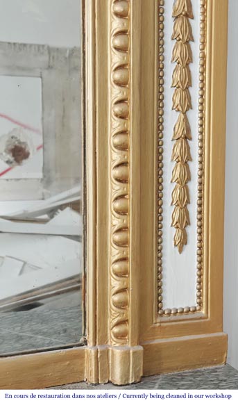 Louis XVI style trumeau enhanced with gold paint-3