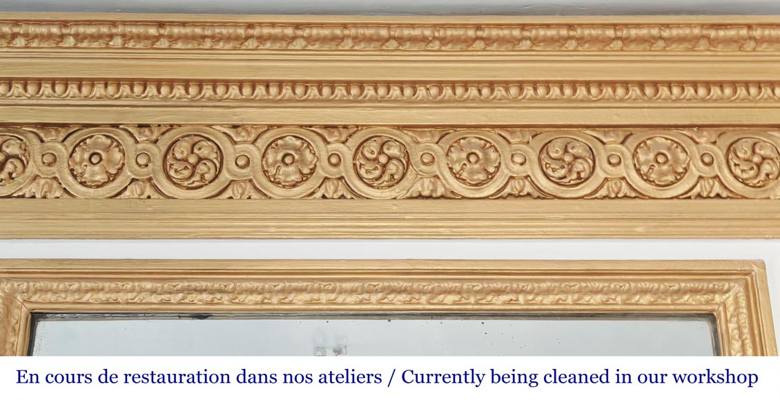 Louis XVI style trumeau enhanced with gold paint-1