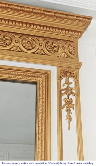 Louis XVI style trumeau enhanced with gold paint-3