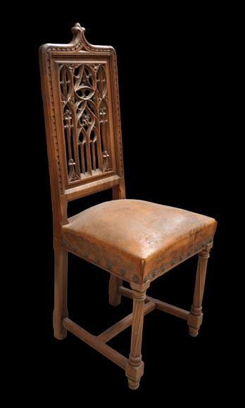Set of 12 Neo-Gothic chairs featuring four different types of openwork backs-5