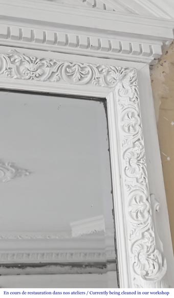 A richly decorated Napoleon III style trumeau, surmounted by a pediment A richly decorated Napoleon III style trumeau, surmounted by a pediment-2