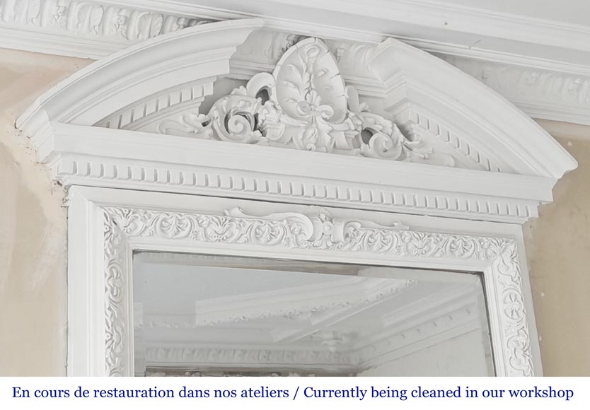 A richly decorated Napoleon III style trumeau, surmounted by a pediment A richly decorated Napoleon III style trumeau, surmounted by a pediment-6