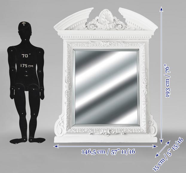 A richly decorated Napoleon III style trumeau, surmounted by a pediment A richly decorated Napoleon III style trumeau, surmounted by a pediment-7