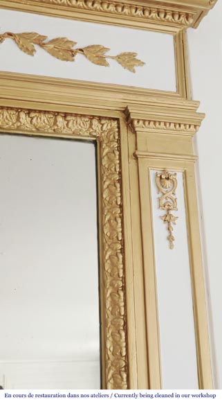Louis XVI style trumeau enhanced with gold paint-2