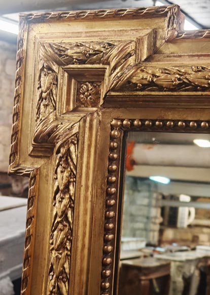 Gilded Louis XVI style trumeau with musical instruments-4