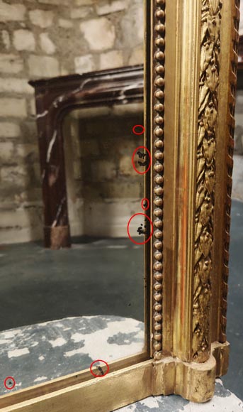 Gilded Louis XVI style trumeau with musical instruments-7