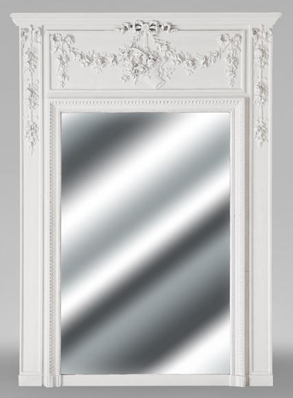 Louis XVI style trumeau decorated with a floral basket Louis XVI style trumeau decorated with a floral basket-0