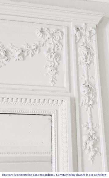 Louis XVI style trumeau decorated with a floral basket Louis XVI style trumeau decorated with a floral basket-4