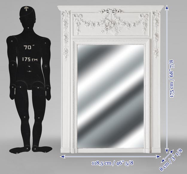 Louis XVI style trumeau decorated with a floral basket Louis XVI style trumeau decorated with a floral basket-6