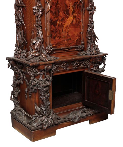 Jean-Pierre TAHAN & Joseph CREMER, two-part carved buffet with marquetry panel called “Fantasy Furniture” Exhibition 1855-8