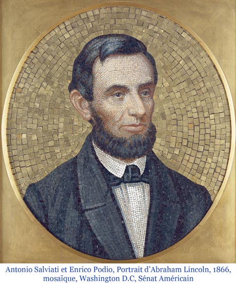 Antonio Salviati (Vicenza, 1816 – Venice, 1890), attributed to Pair of mosaic portraits of Gioachino Rossini and Baldassarre Peruzzi-7