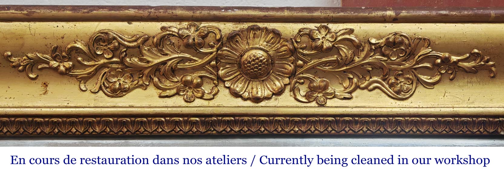 Small gilded Louis Philippe period trumeau, richly decorated Small gilded Louis Philippe period trumeau, richly decorated-1