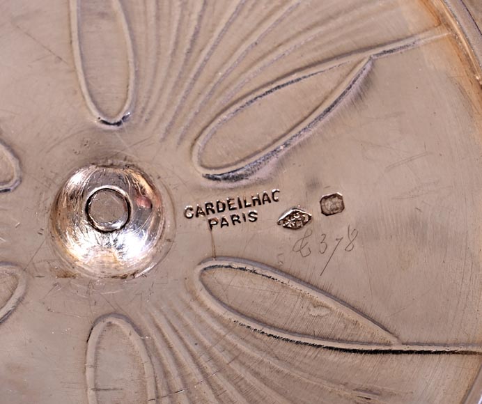 Maison CARDEILHAC, decorative plate in glass and gilt silver-6