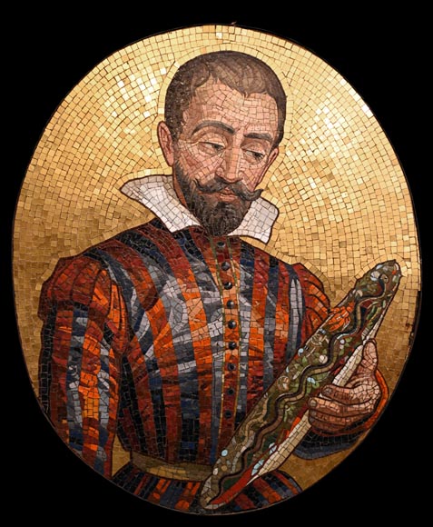 Antonio Salviati (Vicenza, 1816 – Venice, 1890), attributed to Mosaic portrait of Bernard Palissy-0