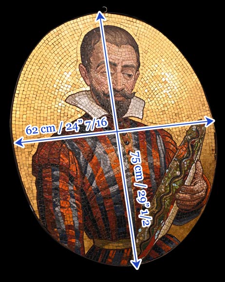 Antonio Salviati (Vicenza, 1816 – Venice, 1890), attributed to Mosaic portrait of Bernard Palissy-9