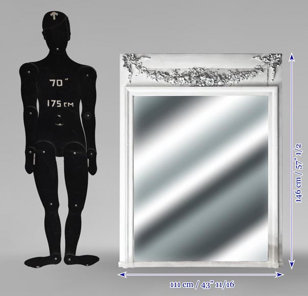 Louis XVI style trumeau with a floral garland-5