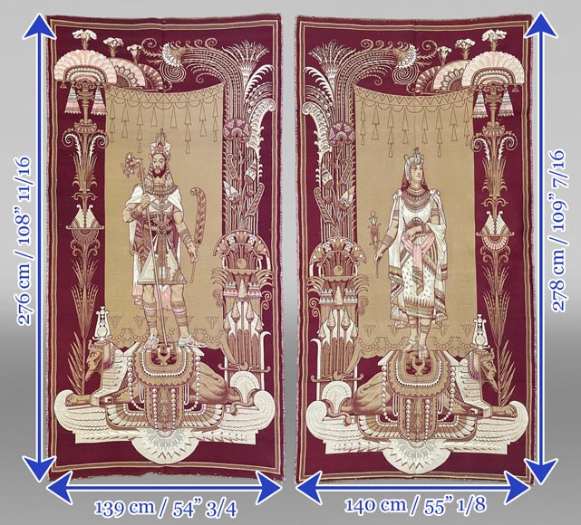 Amonasro and Aida, Italian tapestries-9