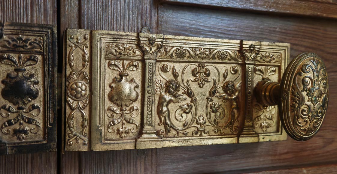 Set of 4 double doors in carved wood-11