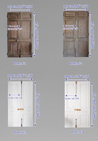Set of 4 double doors in carved wood-27