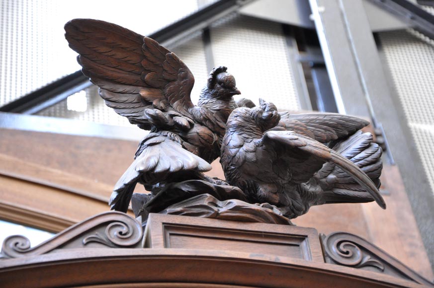 Large glazed Napoléon III period cabinet with rustic décor-8