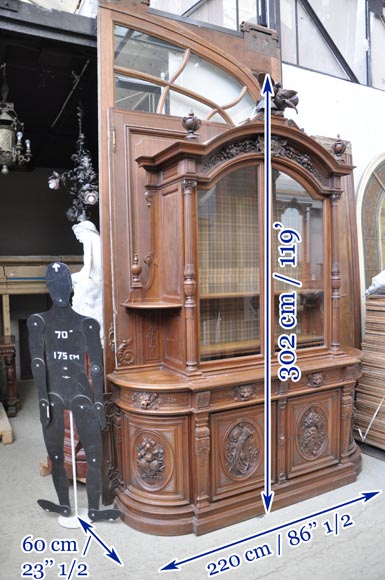 Large glazed Napoléon III period cabinet with rustic décor-9