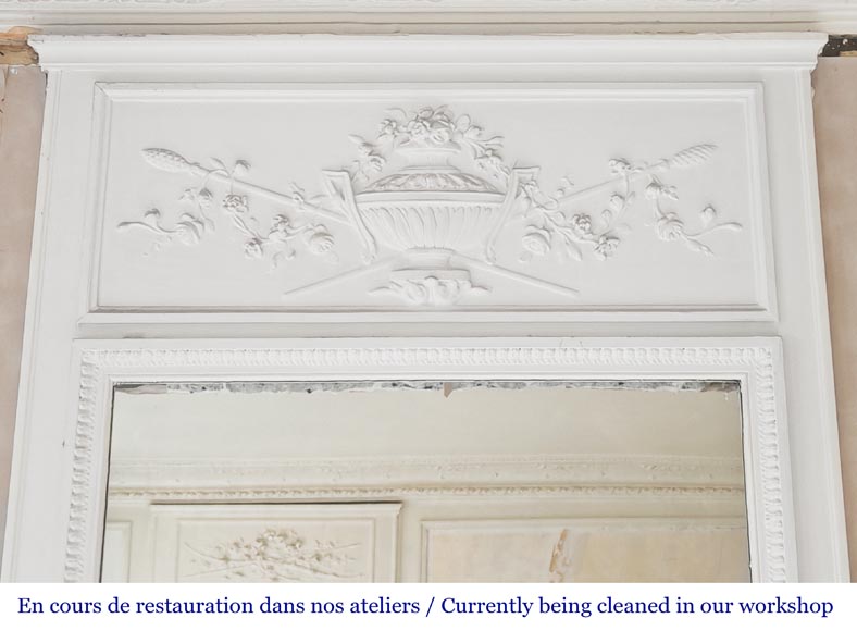 Louis XVI style trumeau decorated with a vase Louis XVI style trumeau decorated with a vase-1