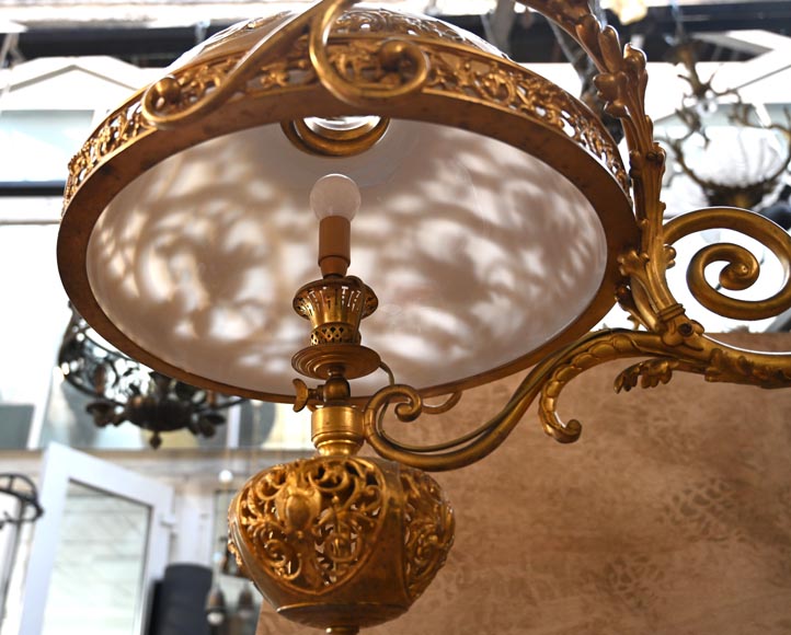 Napoléon III period gilt-bronze billiard chandelier-3