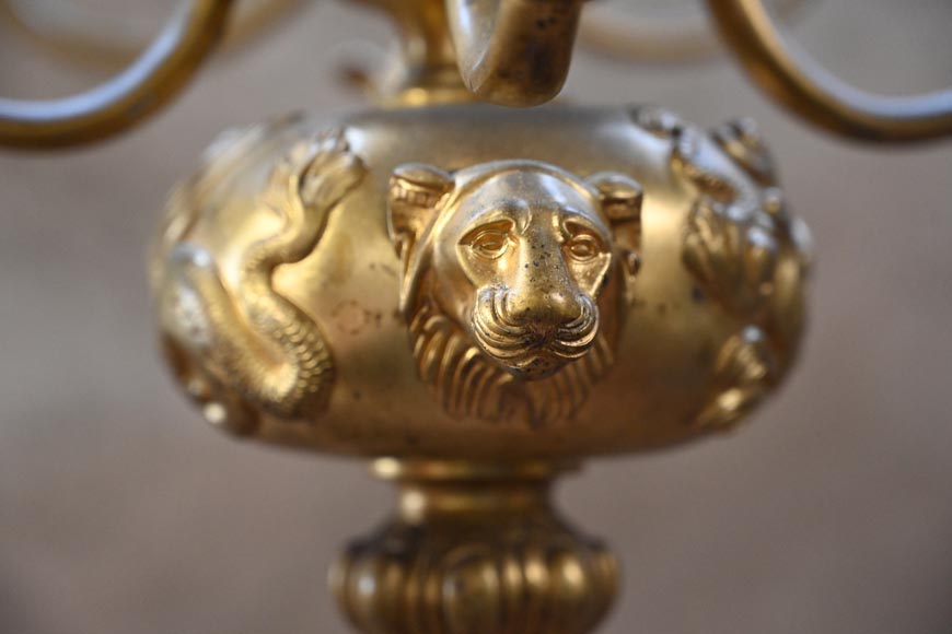 Napoléon III period gilt-bronze billiard chandelier-5