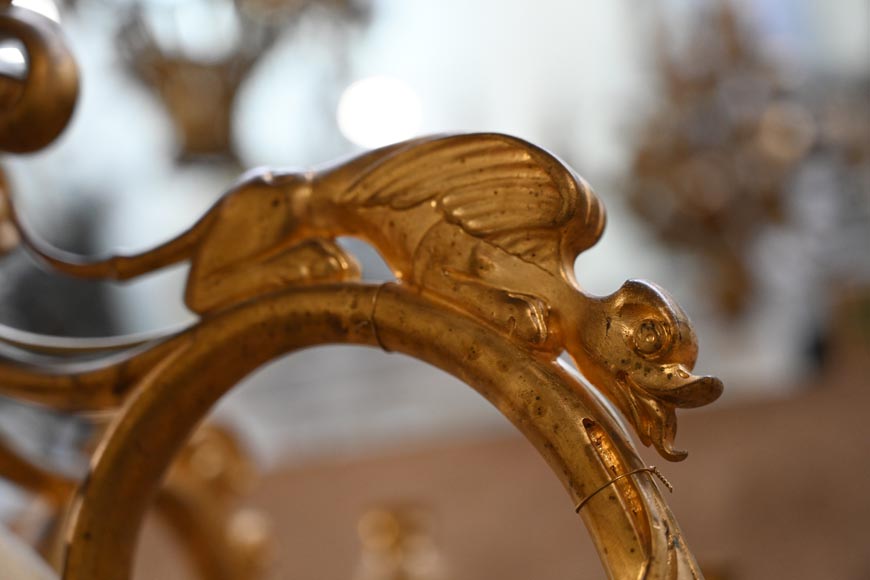 Napoléon III period gilt-bronze billiard chandelier-10