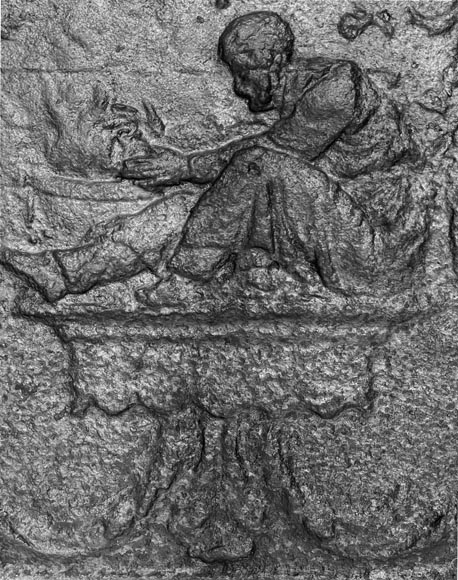 Fireplace plaque with figures near the fire-4