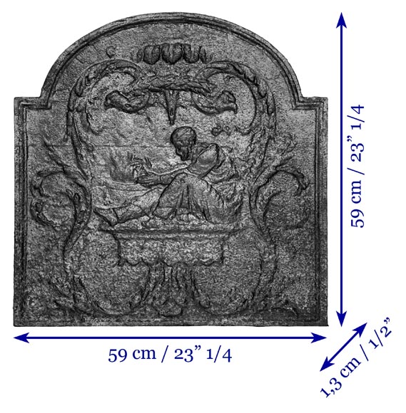 Fireplace plaque with figures near the fire-8