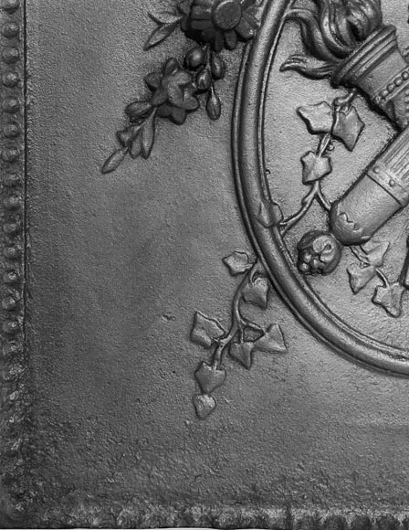 Louis XVI style fireplace plaque with quivers and torches-2