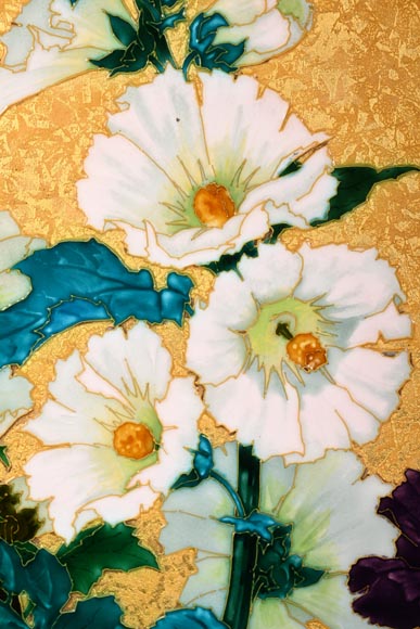 MILET & DIFFLOTH – Ornamental Glazed Ceramic Charger with Wildflower Decor-3