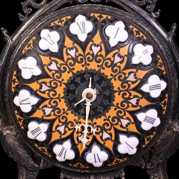 BOYE Ch, Orientalist Cloisonné Mantel Clock BOYE Ch, Orientalist Cloisonné Mantel Clock-2