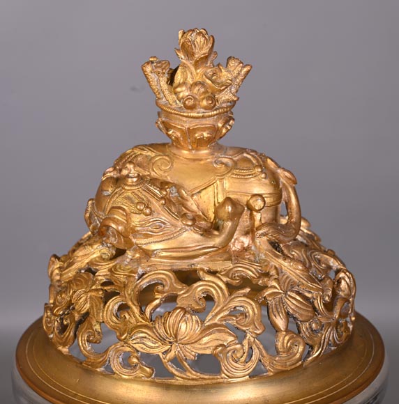 “Gourd” bowl, engraved crystal and gilt bronze-4